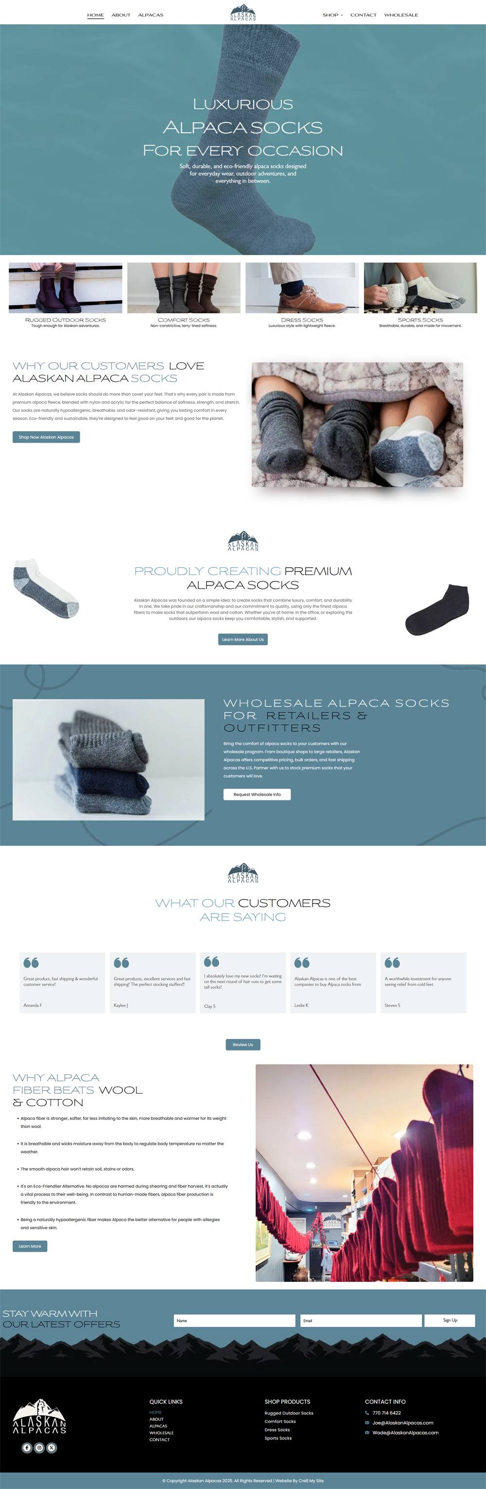 Alaskan Alpacas website built by Cre8 My Site