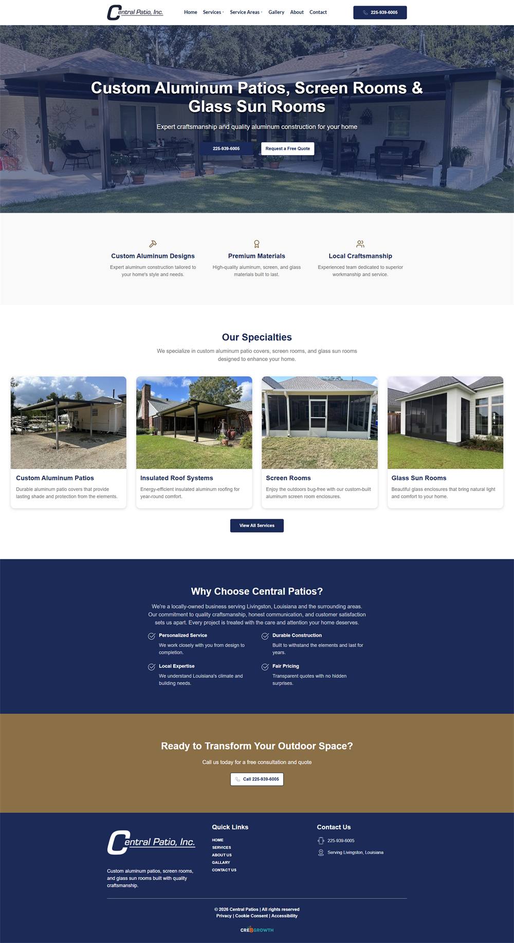 Central Patios website built by Cre8 My Site