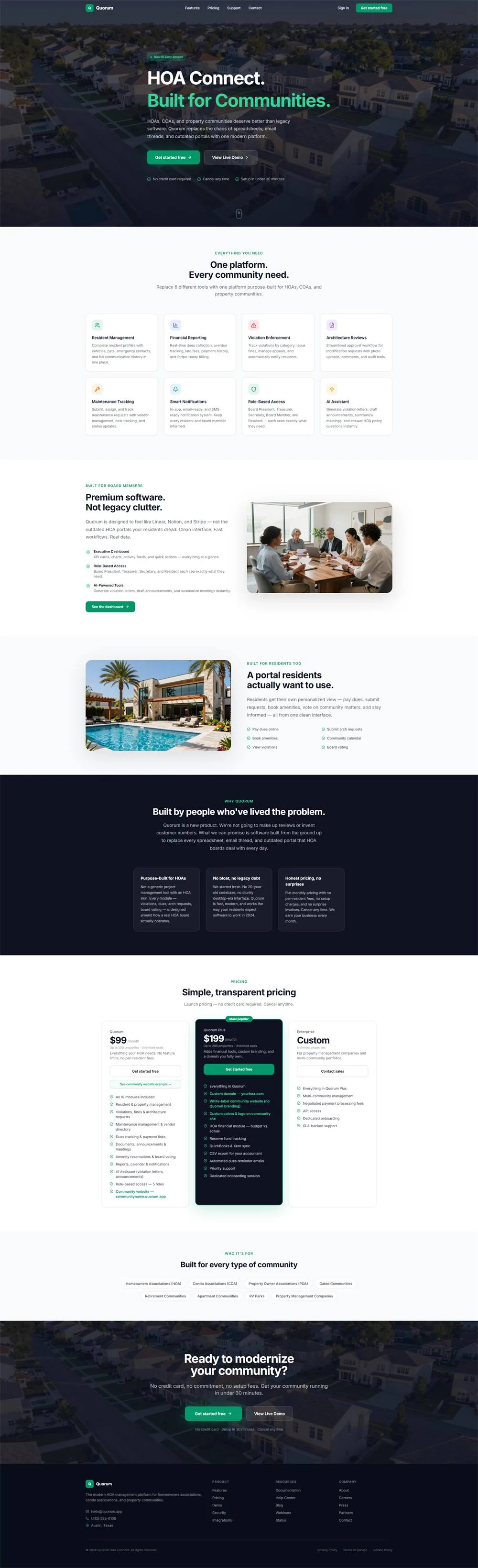 Quorum website built by Cre8 My Site
